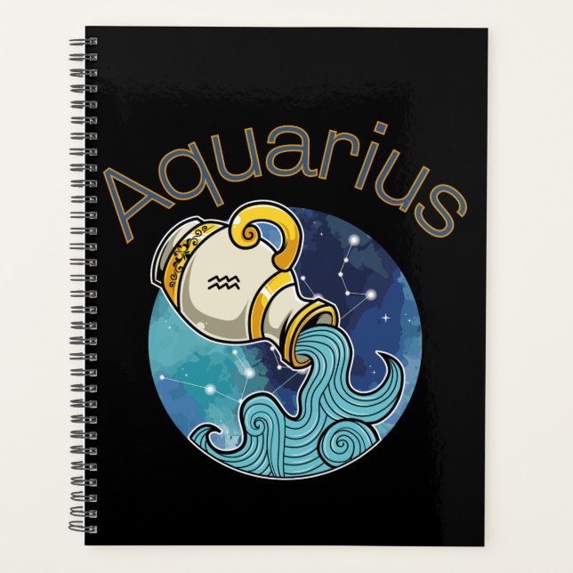 Aquarius Zodiac Sign Calendar Planner (Front)