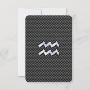 Aquarius Zodiac Sign Carbon Fibre Style