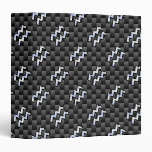 Aquarius Zodiac Sign Carbon Fibre Style Binder