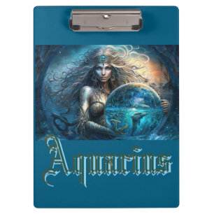 Aquarius Zodiac Sign Clipboard