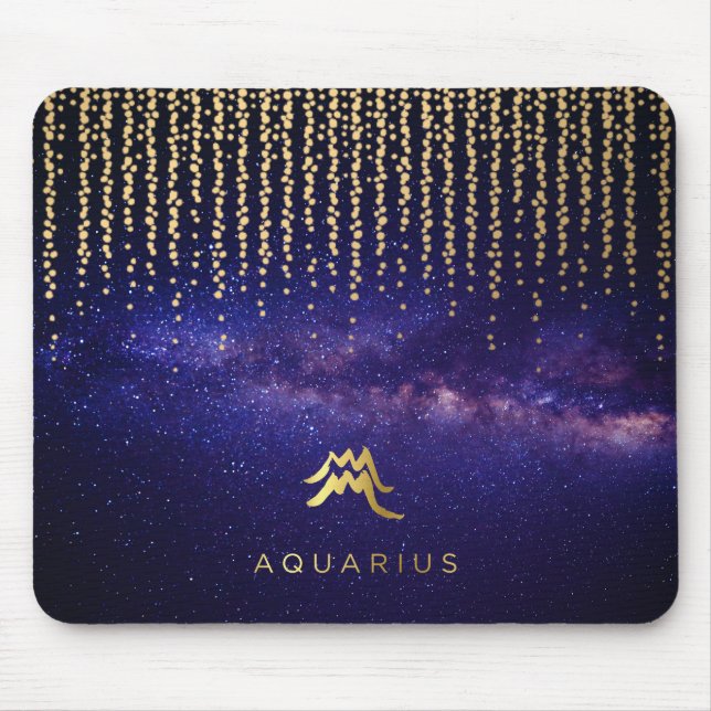 Aquarius Zodiac Sign Computer Mousepad (Front)