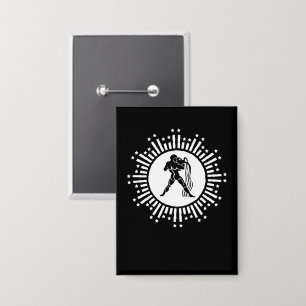 Aquarius Zodiac Sign Cosmic Starburst Design