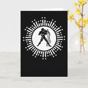 Aquarius Zodiac Sign Cosmic Starburst Design Card