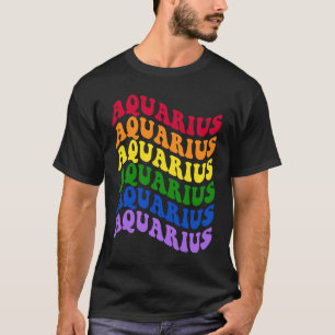 Aquarius Zodiac Sign LGBT Gay Pride LGBTQ Rainbow  T-Shirt