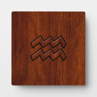 Aquarius Zodiac Sign Mahogany Style