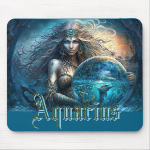 Aquarius Zodiac Sign Mouse Pad