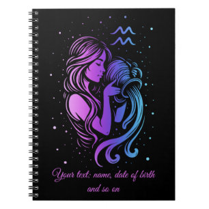 Aquarius zodiac sign notebook