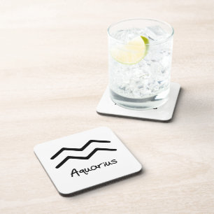 Aquarius Zodiac Sign on White Background Coaster