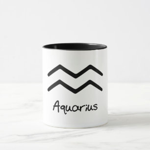 Aquarius Zodiac Sign on White Background Mug