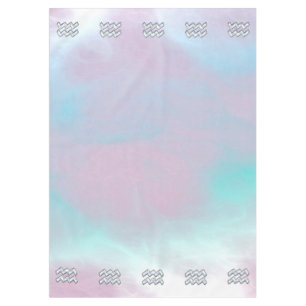 Aquarius Zodiac Sign Pastels Mother of Pearl Decor Tablecloth