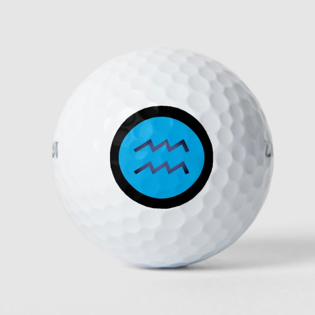 Aquarius Zodiac Sign Personalized Custom Golf Balls (Front)