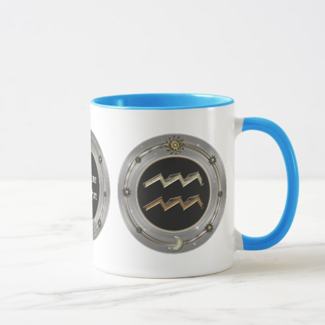 Aquarius Zodiac Sign Personalized Mugs (Right)