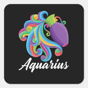 Aquarius Zodiac Sign Square Sticker
