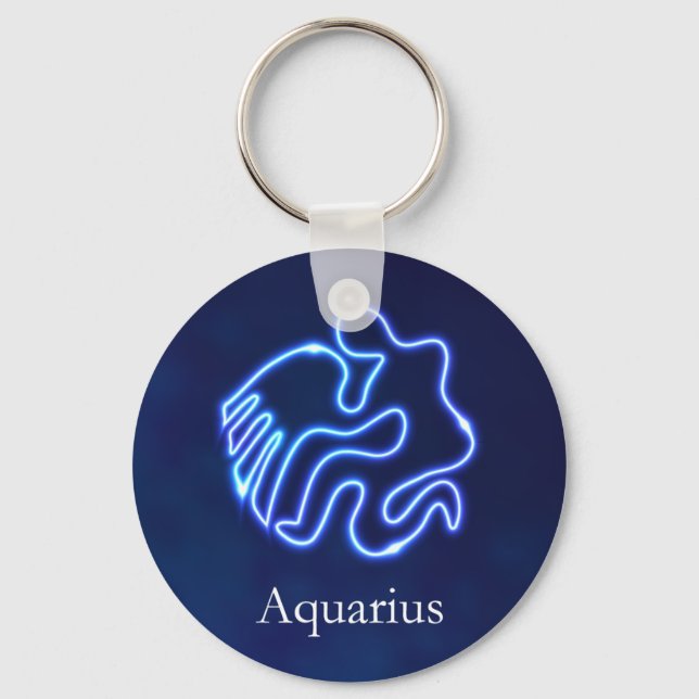 Aquarius/Zodiac Sign/water sign/horoscope/sun sign Keychain (Front)