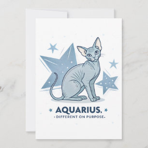 Aquarius Zodiac Sphynx Cat Different Purpose Art Holiday Card