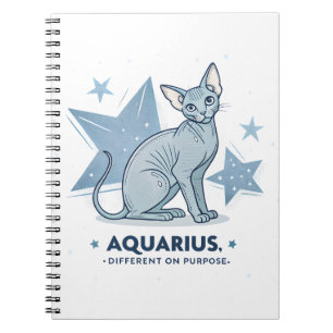 Aquarius Zodiac Sphynx Cat Different Purpose Art Notebook