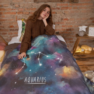  Aquarius Zodiac stars -Fleece Blanket