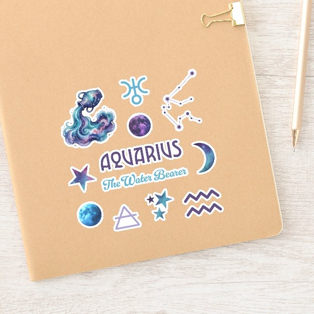 Aquarius Zodiac Sticker Collection (Carnet)