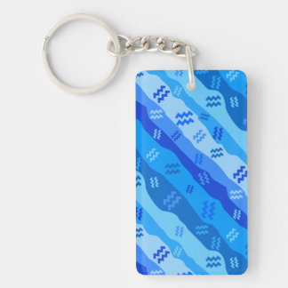 Aquarius Zodiac Stripes Keychain