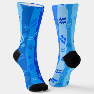 Aquarius Zodiac Stripes Socks