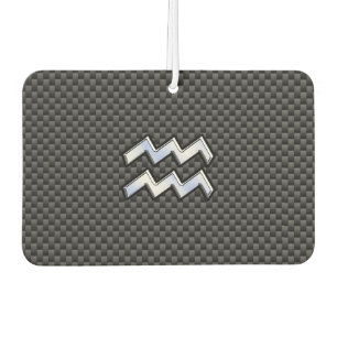 Aquarius Zodiac Symbol Carbon Fibre Decor Air Freshener