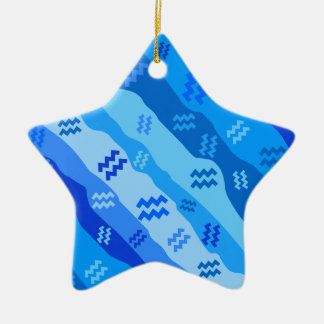 Aquarius Zodiac Symbol Ceramic Ornament