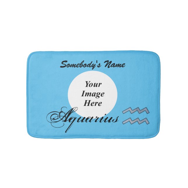 Aquarius Zodiac Symbol Element by K Yoncich Bath Mat (Front)
