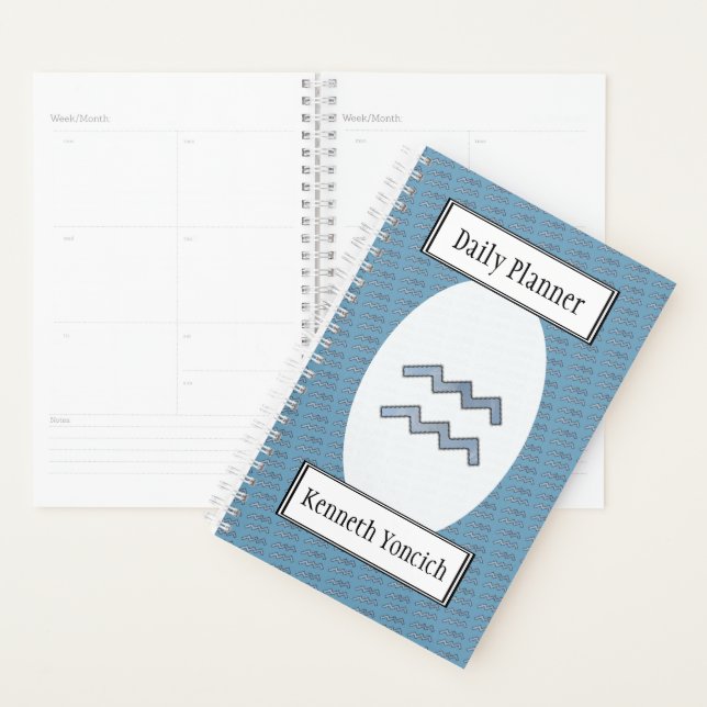 Aquarius Zodiac Symbol Element by K Yoncich Planner (Display)