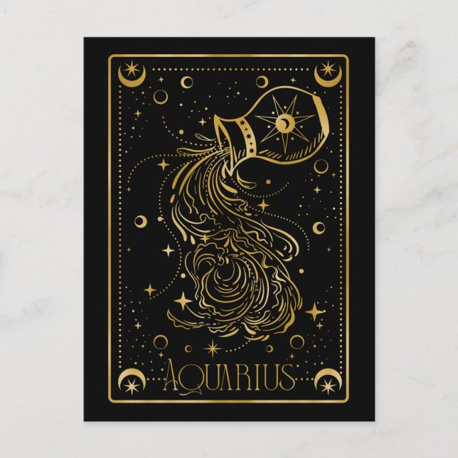Aquarius zodiac symbol postcard (Front)