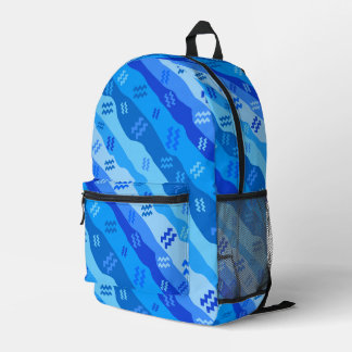 Aquarius Zodiac Symbol Printed Backpack