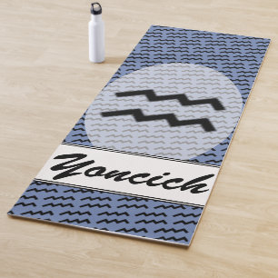 Aquarius Zodiac Symbol Standard by K Yoncich Yoga Mat
