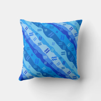 Aquarius Zodiac Symbol Throw Pillow