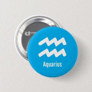 Aquarius Zodiac Traits Minimal Astrology 2 Inch Round Button