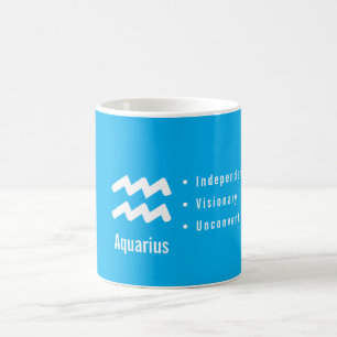 Aquarius Zodiac Traits Minimal Astrology Coffee Mug