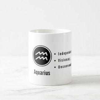 Aquarius Zodiac Traits Minimal Astrology Coffee Mug