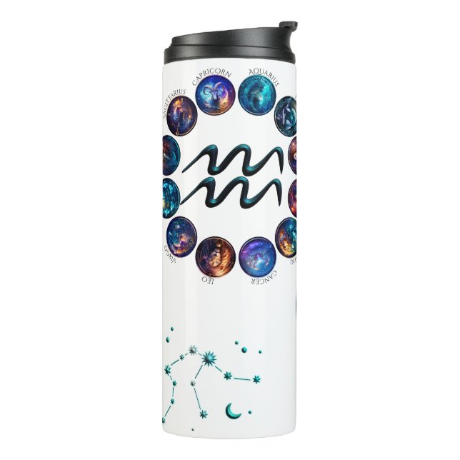 Aquarius Zodiac Tumbler (Rotated Left)
