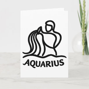 Aquarius Zodiac Water Bearer Astrology Design Card