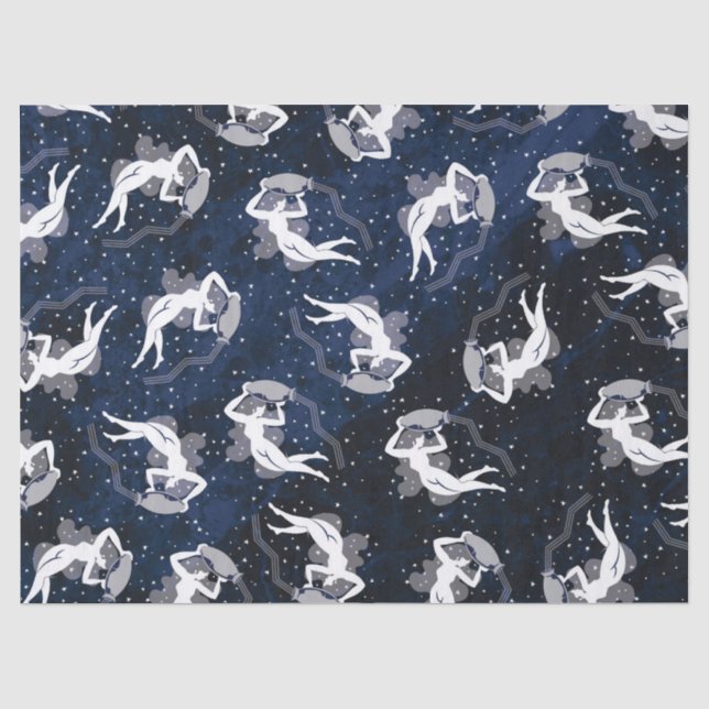 Aquarius Zodiac Water Bearing Cosmic Woman Tissue Paper (Front)