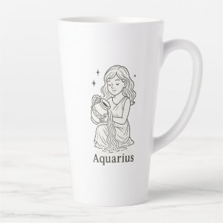 Aquarius Zodiac Woman Latte Mug