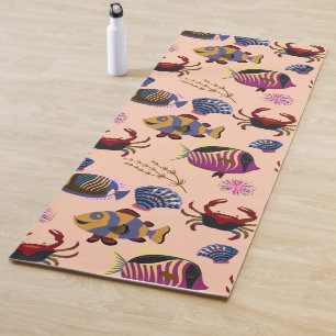 Aquatic animals pattern ocean underwater life 10 yoga mat