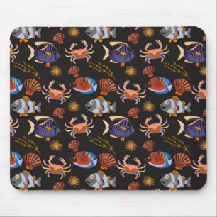 Aquatic animals pattern ocean underwater life 11 mouse pad