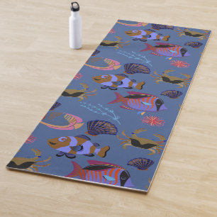 Aquatic animals pattern ocean underwater life 13 yoga mat