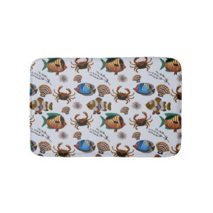 Aquatic animals pattern ocean underwater life 14 bath mat