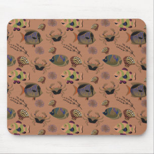 Aquatic animals pattern ocean underwater life 15 mouse pad