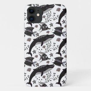 Aquatic animals pattern   ocean underwater life 16 iPhone 11 case