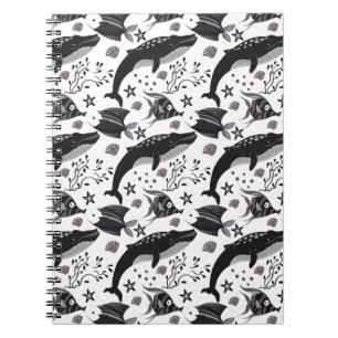 Aquatic animals pattern   ocean underwater life 16 notebook