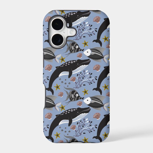Aquatic animals pattern | ocean underwater life 19 (Back)