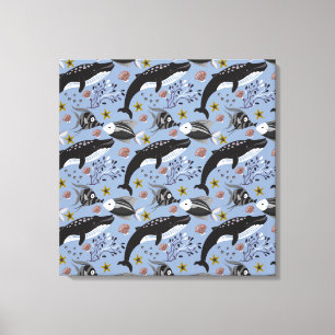 Aquatic animals pattern   ocean underwater life 19 canvas print