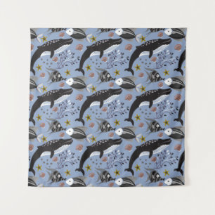 Aquatic animals pattern   ocean underwater life 19 tapestry