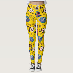 Aquatic animals pattern   ocean underwater life 1 leggings